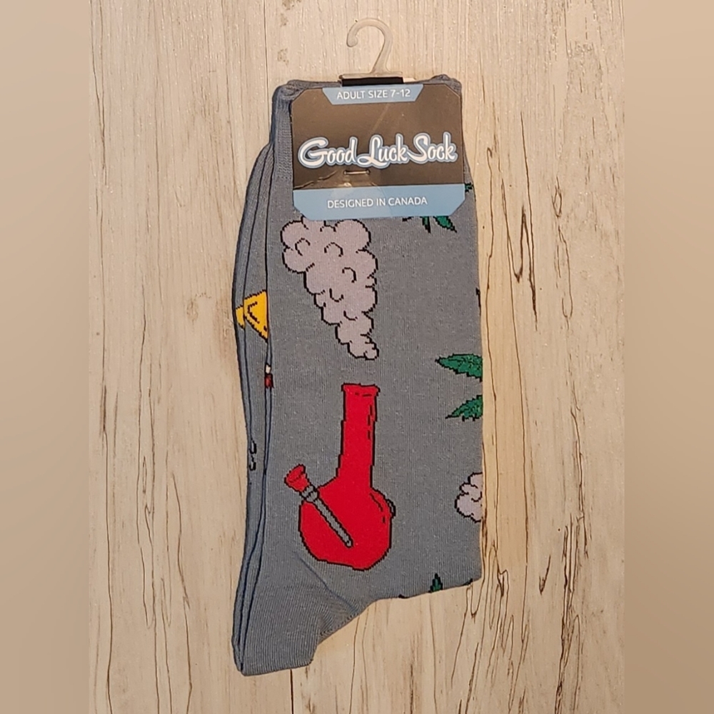 Good Luck Socks Stoned Bongs Size 7-12 Brand New